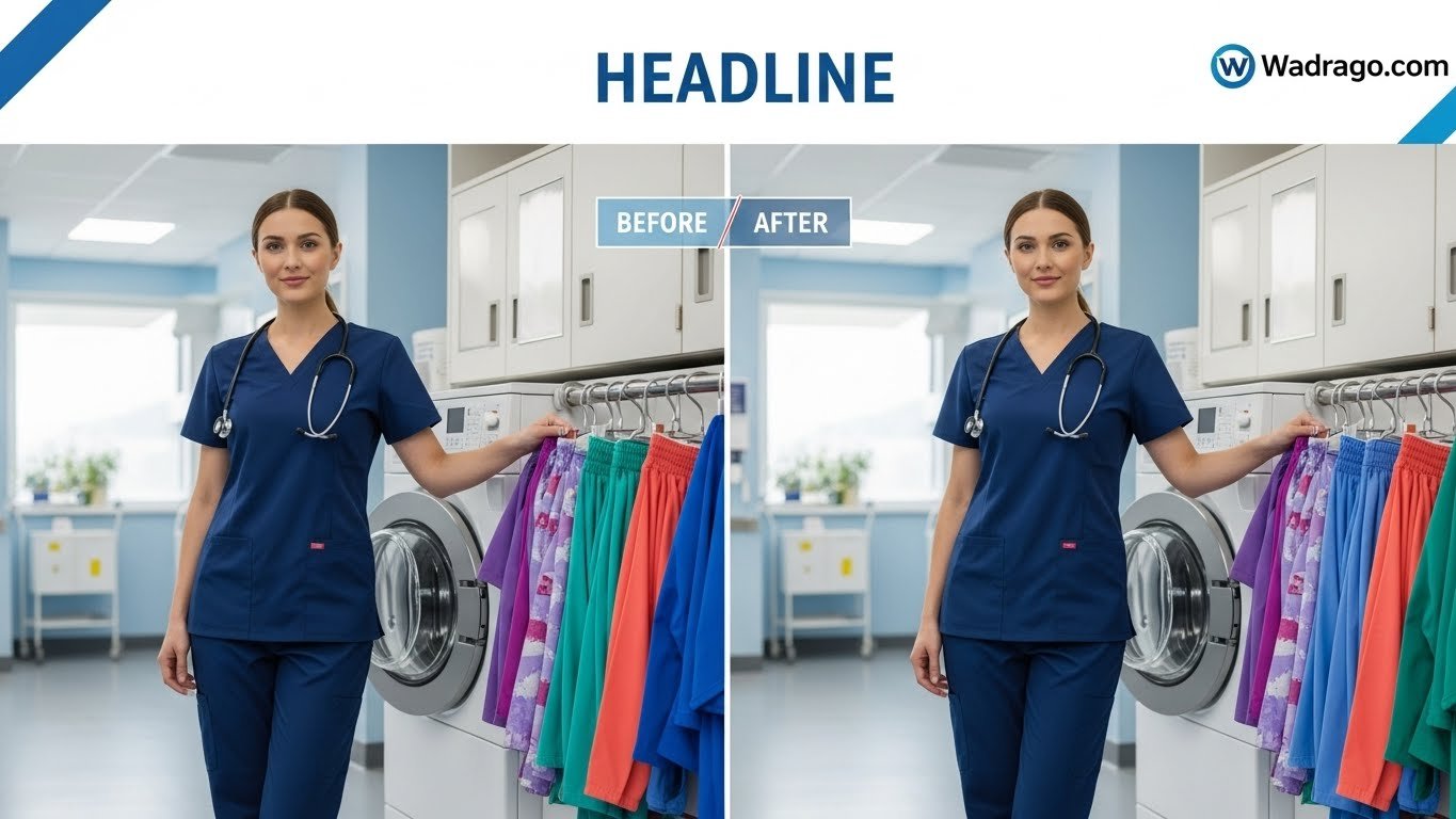 Fade-resistant scrubs comparison chart showing the top 10 brands with ratings and prices for nurses