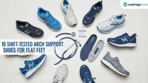Ten-best-arch-support-nursing-shoes-for-flat-feet-arranged-on-hospital-floor-with-stethoscope-and-orthotics-tested-by-RGN-nurse