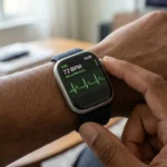 Apple-Watch-displaying-ECG-waveform-on-screen