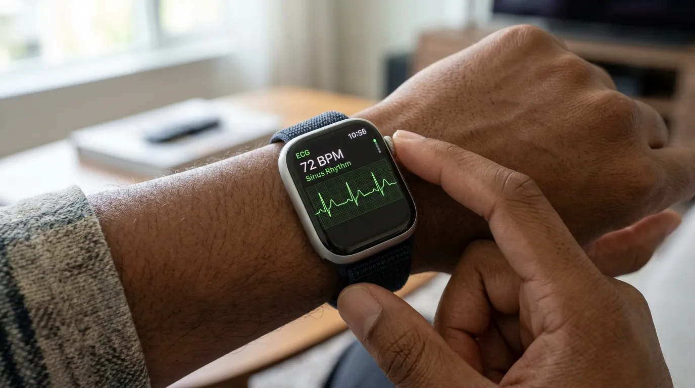 Apple-Watch-displaying-ECG-waveform-on-screen